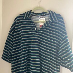 NWT vintage Y2K/early 2000s mens collared velour shirt